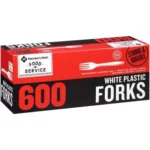 Member's Mark White Plastic Forks, Heavyweight, 500 ct.
