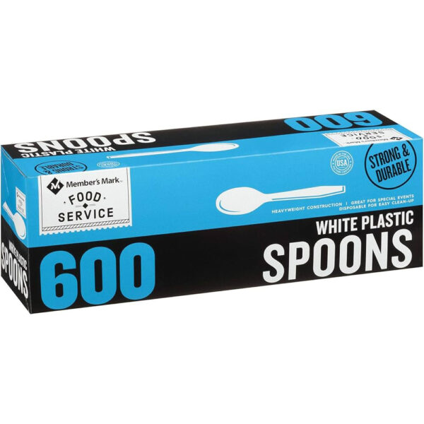 Member's Mark Heavyweight White Plastic Spoons, 600 ct.