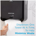 Marathon Automated Hardwound Paper Towel Dispenser, Black - Image 4