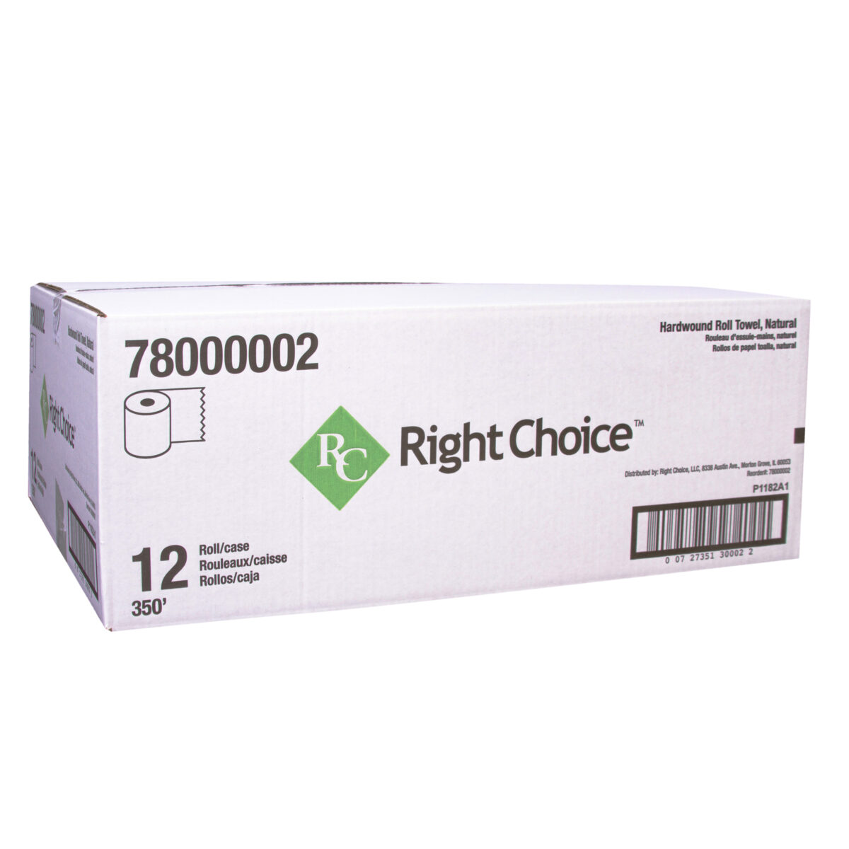 Right Choice Natural Roll Towel - 8" x 350', 12/cs - Image 2