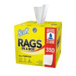 Scott Rags In a Box, White, All Purpose 350 Sheets/Box