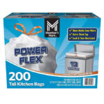 Member's Mark Power Flex Tall Kitchen Drawstring Trash Bags Unscented 13 gal., 200 ct.