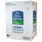WinCup Foam Drink Cups, White, 12 oz, 1000ct.