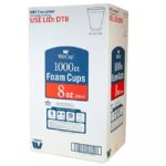 WinCup Foam Drink Cups, White, 8 oz, 1000ct.