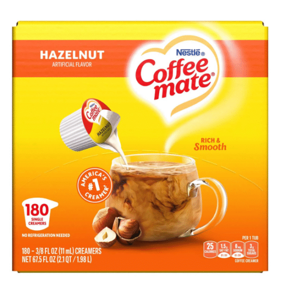 Nestle Coffee-Mate Coffee Creamer Liquid Creamer Singles, Hazelnut, 180 ct.