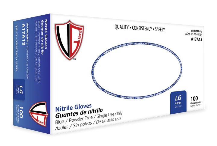 VGuard® A17A1 Blue Nitrile Gloves, Powder-Free A17A13 Blue Nitrile Gloves