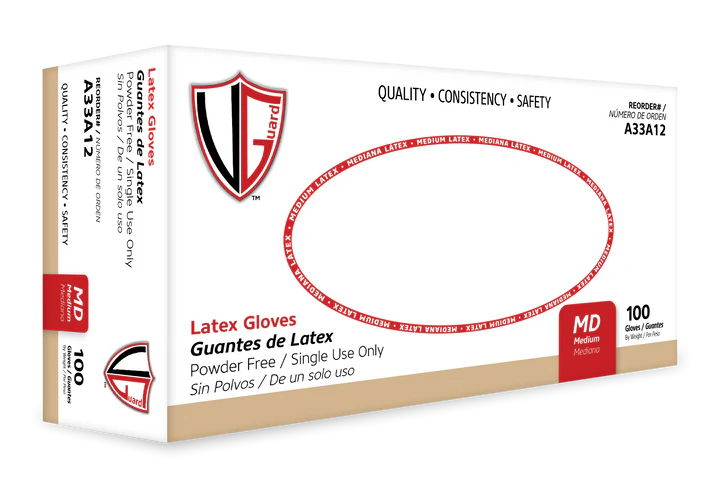VGuard® A33A1 Latex Gloves, Powder-Free VGuard® A33A1 Latex Gloves