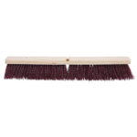 Heavy Duty Red Duro Push Broom, 24", Stiff