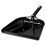 Heavy-Duty Metal Dust Pan, 12" Black