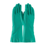Flocked Lined Green Nitrile Gloves
