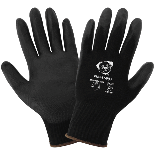 PUG-17 Black Nylon Glove w/ Black PU Coating