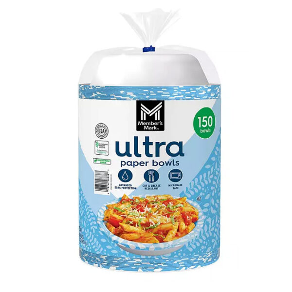 Member's Mark Ultra Soup/Salad Paper Bowls 20 oz., 150 ct.