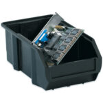 7 3/8 x 4 1/8 x 3" Black Conductive Bin Boxes