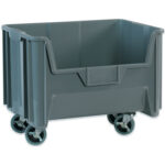 19 7/8 x 15 1/4 x 12 7/16" Gray Mobile Giant Stackable Bins