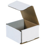 4 3/8 x 4 3/8 x 2 1/2" White Corrugated Mailers