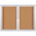 4 x 3' Enclosed Cork Board with Aluminum Frame