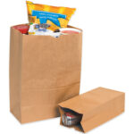 5 x 3 1/4 x 9 3/4" Kraft Grocery Bags