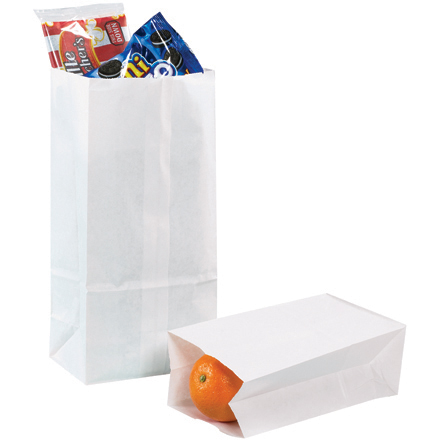 3 1/2 x 2 3/8 x 6 7/8" White Grocery Bags
