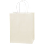 8 x 4 1/2 x 10 1/4" French Vanilla Tinted Shopping Bags