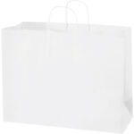 16 x 6 x 12" White Paper Shopping Bags