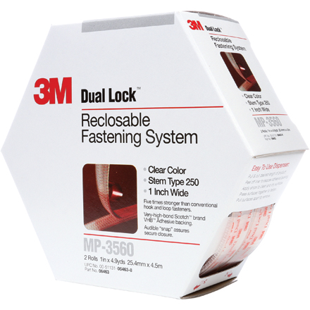 1" x 15' Clear 3M MP3560 Dual Lock Mini Pack Fasteners