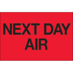 2 x 3" - "Next Day Air" (Fluorescent Red) Labels