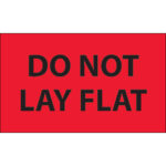 3 x 5" - "Do Not Lay Flat" (Fluorescent Red) Labels