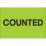 2 x 3" - "Counted" (Fluorescent Green) Labels
