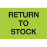 2 x 3" - "Return To Stock" (Fluorescent Green) Labels