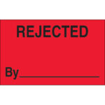 1 1/4 x 2" - "Rejected By" (Fluorescent Red) Labels