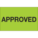 1 1/4 x 2" - "Approved" (Fluorescent Green) Labels