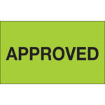 3 x 5" - "Approved" (Fluorescent Green) Labels