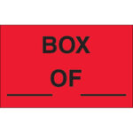 1 1/4 x 2" - "Box ___ Of ___" (Fluorescent Red) Labels