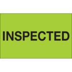 1 1/4 x 2" - "Inspected" (Fluorescent Green) Labels