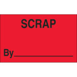 1 1/4 x 2" - "Scrap By" (Fluorescent Red) Labels
