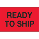 1 1/4 x 2" - "Ready To Ship" (Fluorescent Red) Labels