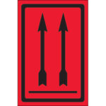 4 x 6" - Two Up Arrows Over Bar (Fluorescent Red) Labels