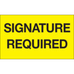 3 x 5" - "Signature Required" (Fluorescent Yellow) Labels