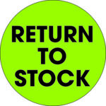 2" Circle - "Return To Stock" Fluorescent Green Labels