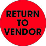 2" Circle - "Return To Vendor" Fluorescent Red Labels