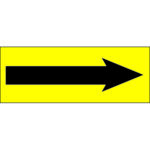 1 1/2 x 4" - "Arrow" Fluorescent Yellow Labels
