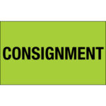 3 x 5" - "Consignment" (Fluorescent Green) Labels