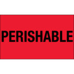 3 x 5" - "Perishable" (Fluorescent Red) Labels