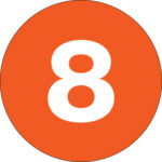 3" Circle - "8" (Orange) Number Labels