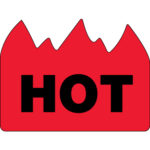1 1/2 x 2" - "Hot" (Bill of Lading) Flame Labels