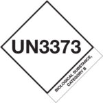 4 x 4 3/4" - "UN3373 Biological Substance Category B" Labels