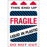 4 x 6" - "Fragile - Liquid in Plastic" Labels