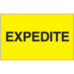 3 x 5" - "Expedite" (Fluorescent Yellow) Labels