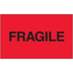 3 x 5" - "Fragile" (Fluorescent Red) Labels