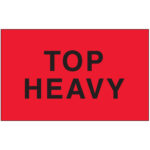3 x 5" - "Top Heavy" (Fluorescent Red) Labels